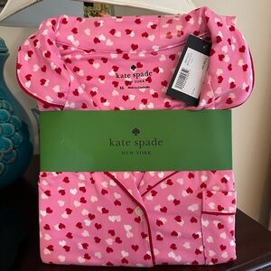 NWT Kate Spade Pink Heart Pajama Set size XL